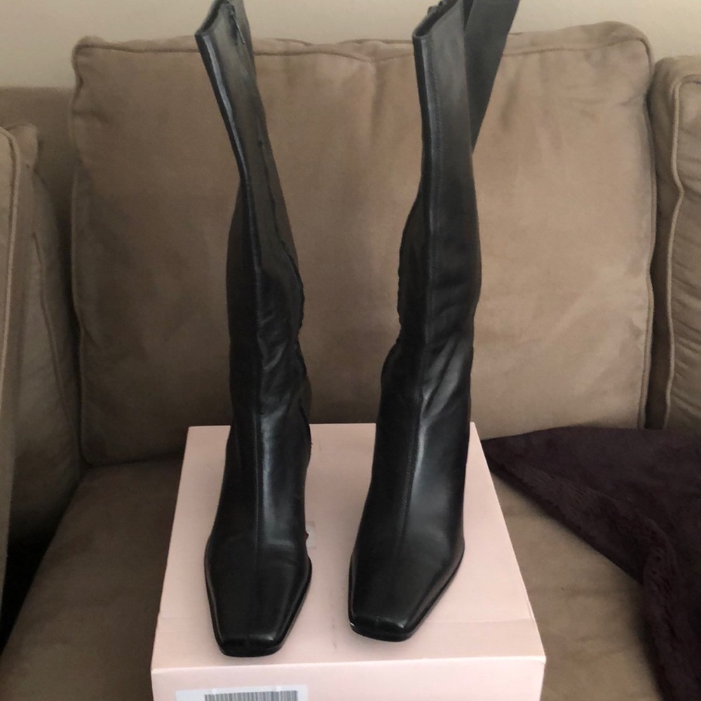 Etienne Aigner Black Leather Boot